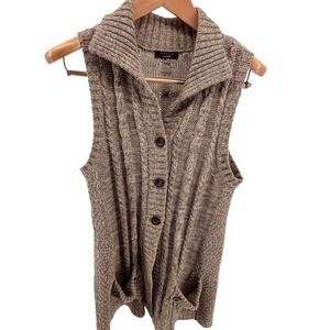 FYLO London Cable Knit long Sweater Vest Cardigan*see‎ pics for measurements*